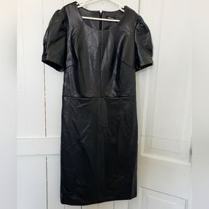 Puff Sleeve Faux Leather Dress (Reitmans)